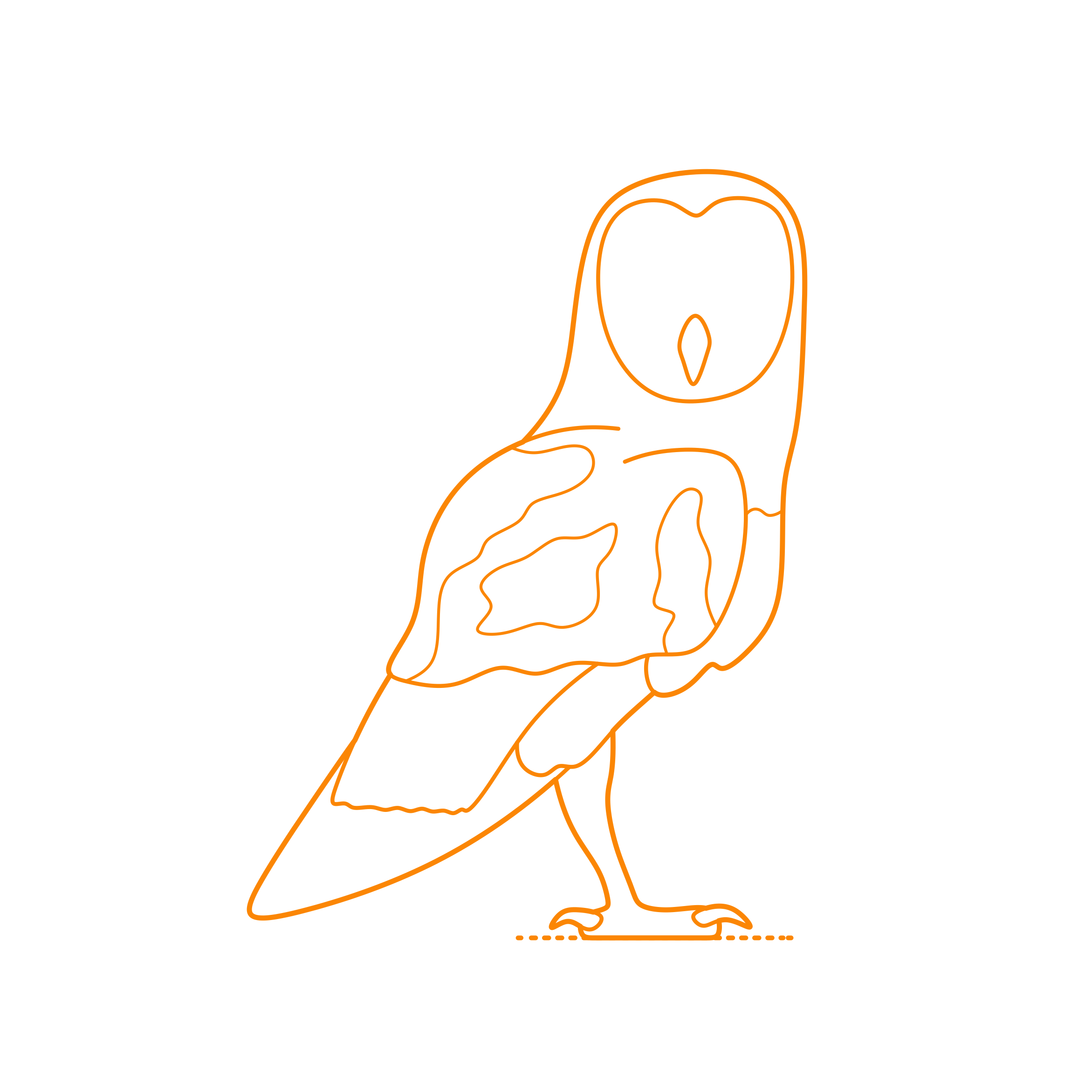 Animals Birds Of Prey Barn Owl Contour Svg Vector Free Vectors